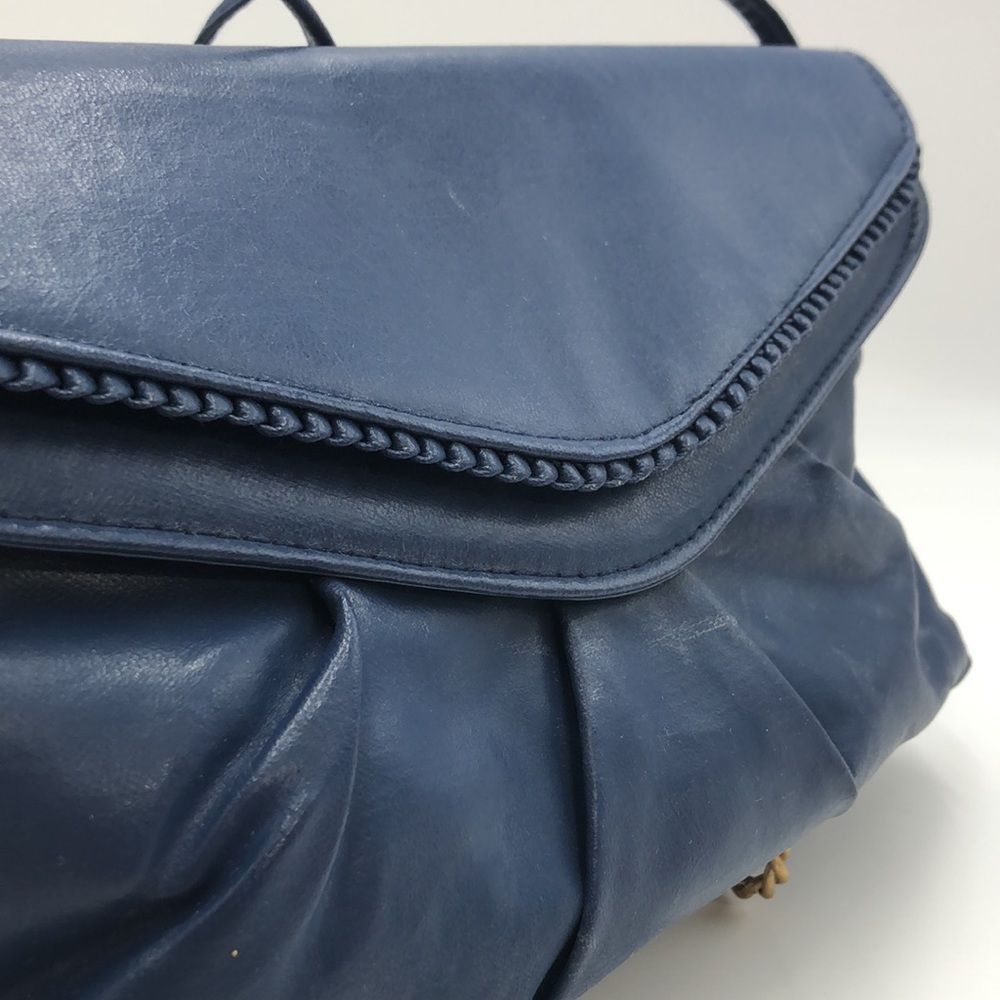Vintage Navy Blue Bag Bazaar Purse. Layered flaps w/snaps.Two Large compartments - Picture 3 of 7